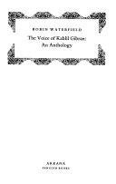 Cover of The Voice Of Kahlil Gibran: An Anthology