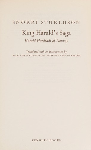 Cover of King Harald's Saga: Harald Hardradi of Norway