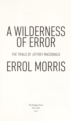 Cover of A wilderness of error