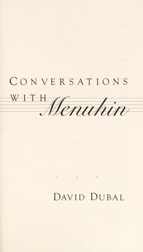 Cover of Conversations with Menuhin
