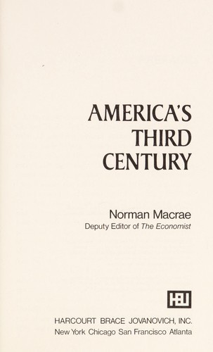 Cover of America's third century