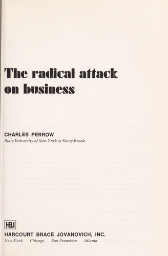Cover of The radical attack on business