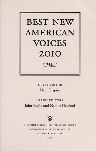 Cover of Best new American voices 2010
