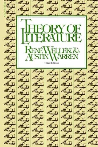 Cover of Theory of literature