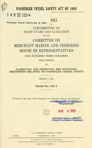 Cover of Passenger Vessel Safety Act of 1993