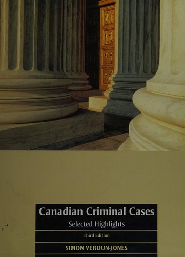 Cover of Canadian criminal cases