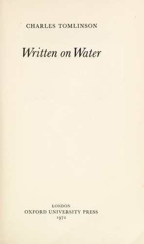 Cover of Written on water