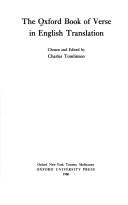 Cover of The Oxford book of verse in English translation