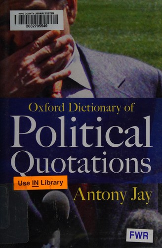 Cover of Oxford dictionary of political quotations