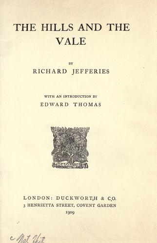Cover of The hills and the vale