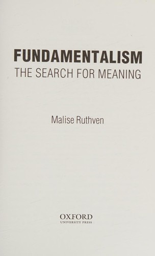 Cover of FUNDAMENTALISM: THE SEARCH FOR MEANING