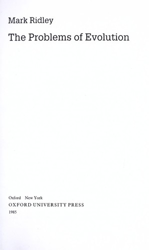 Cover of The problems of evolution