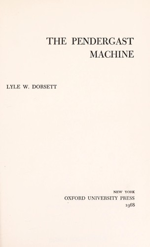Cover of The Pendergast machine