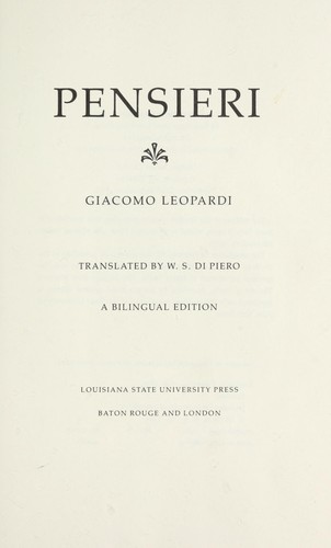 Cover of Pensieri