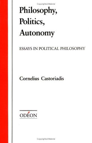 Cover of Philosophy, politics, autonomy