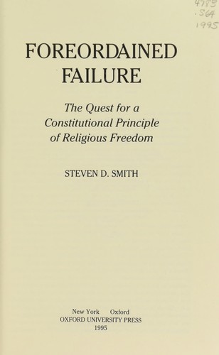 Cover of Foreordained failure