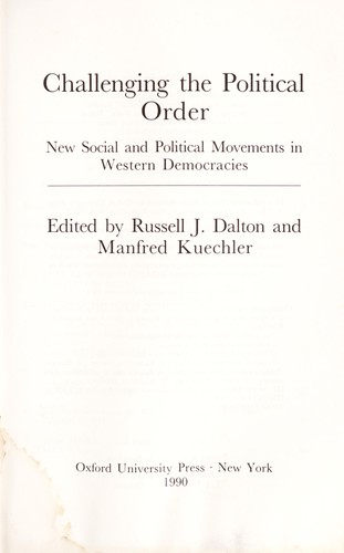 Cover of Challenging the political order