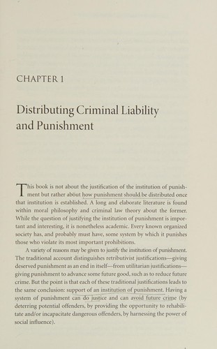 Cover of Distributive principles of criminal law