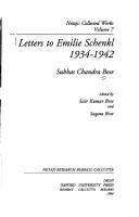 Cover of Letters to Emilie Schenkl, 1934-1942