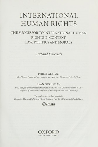 Cover of International Human Rights