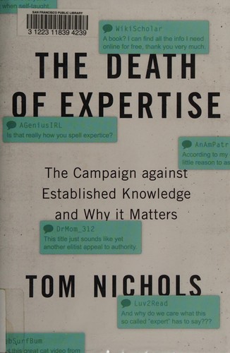 Cover of The death of expertise