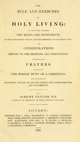 Cover of Rule and exercises of holy living