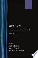 Cover of John Clare: Poems of the Middle Period, 1822-1837