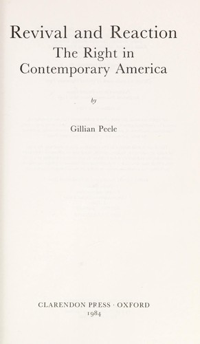 Cover of Revival and reaction