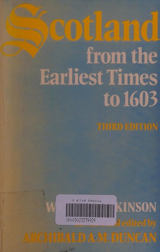 Cover of Scotland from the earliest times to 1603