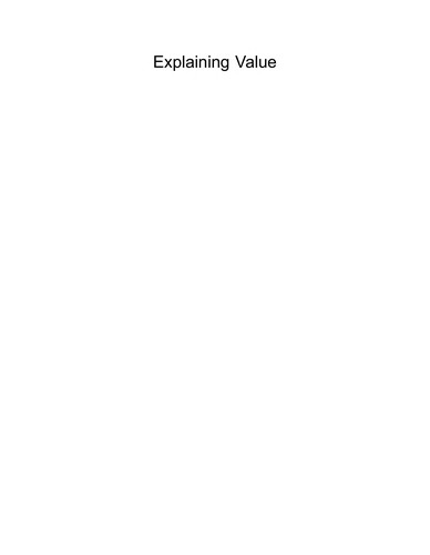 Cover of Explaining values and other essays in moral philosophy