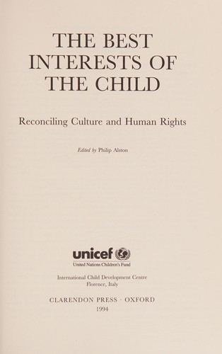 Cover of The Best Interests of the Child