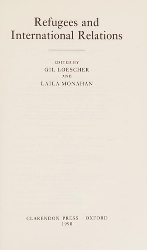 Cover of Refugees and international relations