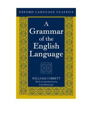 Cover of A grammar of the English language