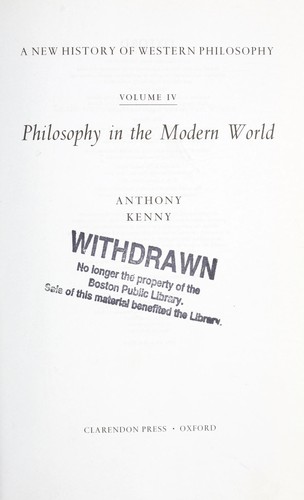 Cover of Philosophy in the modern world