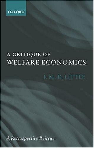 Cover of A critique of welfare economics