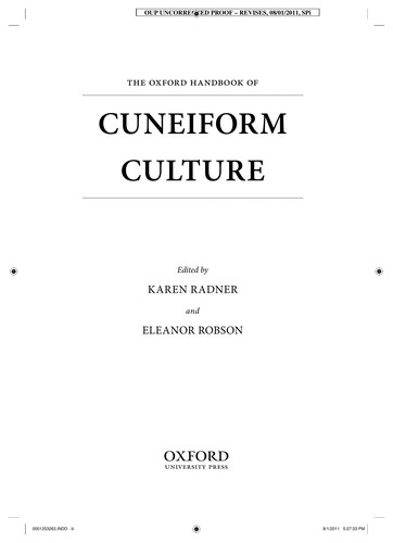 Cover of The Oxford handbook of cuneiform culture