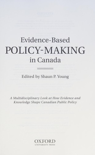 Cover of Evidence-Based Policy-Making in Canada