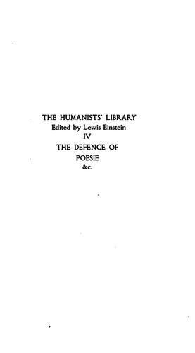 Cover of The defence of poesie