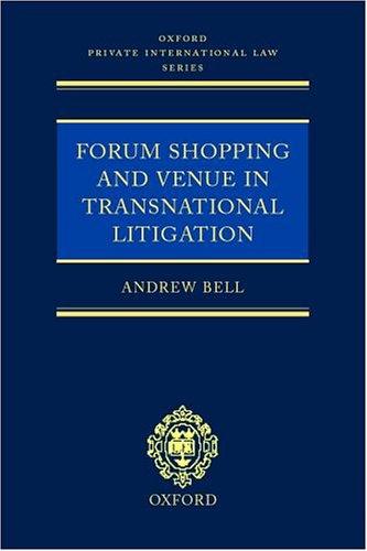 Cover of Forum Shopping and Venue in Transnational Litigation (Oxford Monographs in Private International Law)