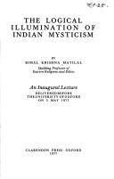 Cover of The Logical illumination of Indian mysticism