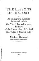 Cover of The lessons of history