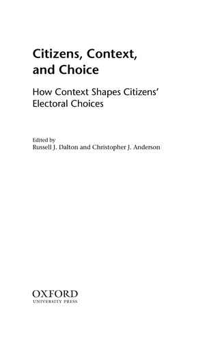Cover of Citizens, context, and choice