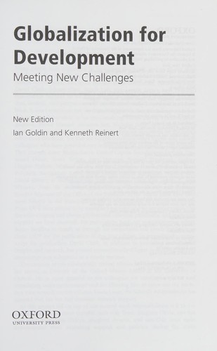 Cover of Globalization for development