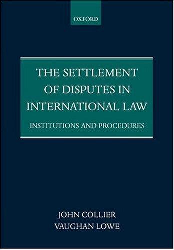 Cover of Settlement of Disputes in International Law