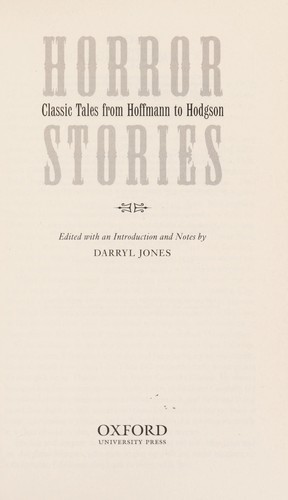 Cover of Horror Stories: Classic Tales from Hoffmann to Hodgson