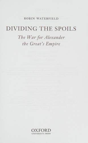 Cover of Dividing the Spoils