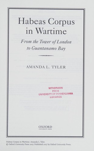 Cover of Habeas Corpus in Wartime