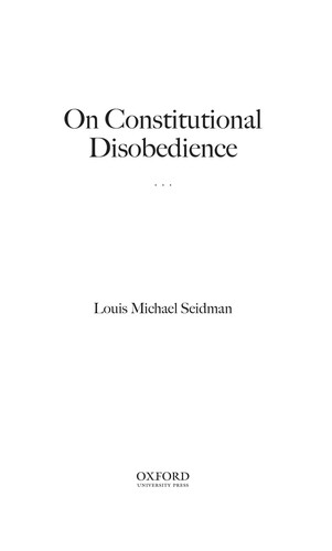 Cover of On constitutional disobedience