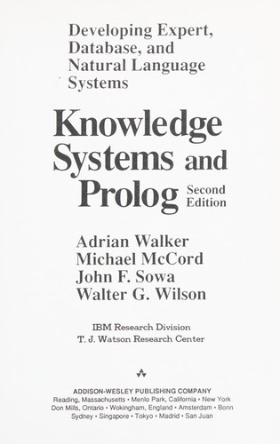 Cover of Knowledge Systems and Prolog