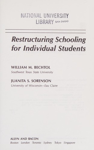 Cover of Restructuring schooling for individual students